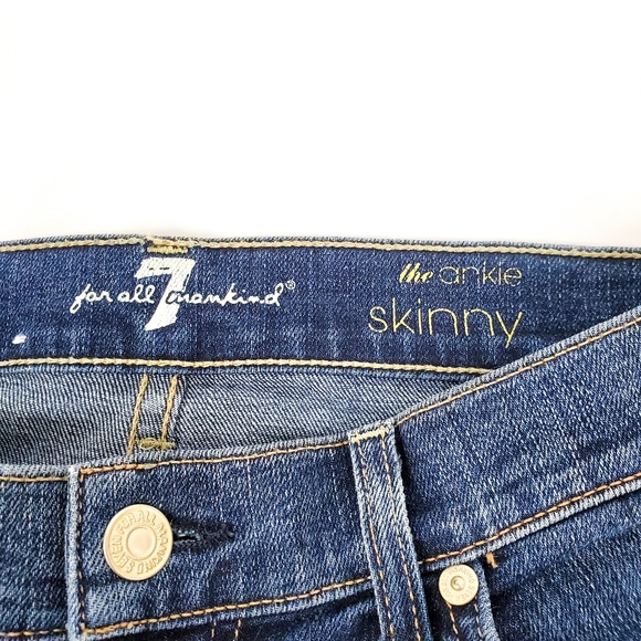 7FAM Ankle Skinny Distressed Jeans Size 24 - Picture 9 of 11